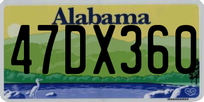 AL license plate 47DX360