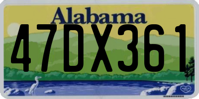 AL license plate 47DX361