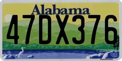 AL license plate 47DX376