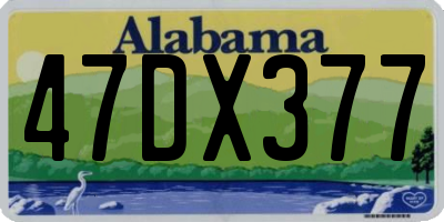AL license plate 47DX377