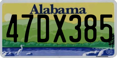 AL license plate 47DX385