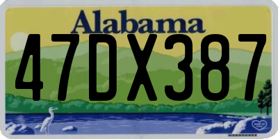 AL license plate 47DX387