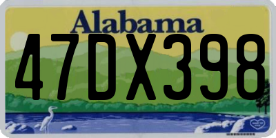 AL license plate 47DX398