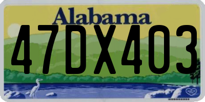 AL license plate 47DX403