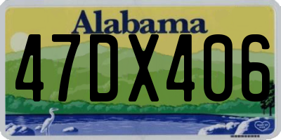AL license plate 47DX406