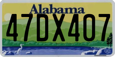 AL license plate 47DX407