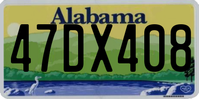 AL license plate 47DX408