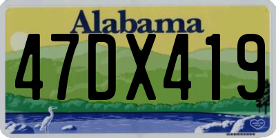 AL license plate 47DX419
