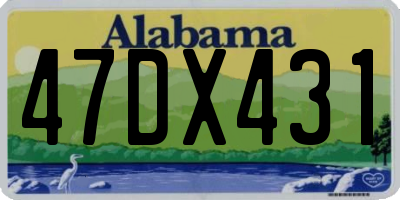AL license plate 47DX431
