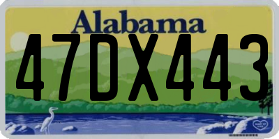 AL license plate 47DX443
