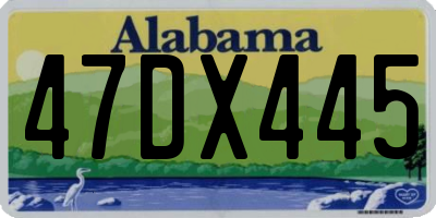 AL license plate 47DX445