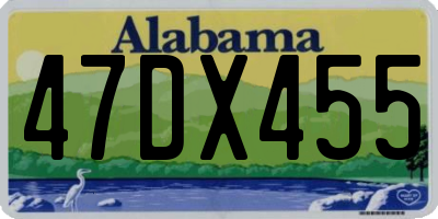 AL license plate 47DX455