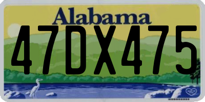 AL license plate 47DX475