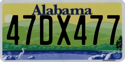 AL license plate 47DX477