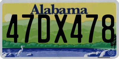 AL license plate 47DX478