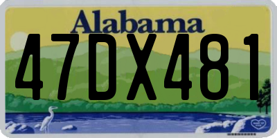 AL license plate 47DX481