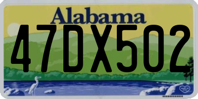 AL license plate 47DX502