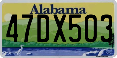 AL license plate 47DX503