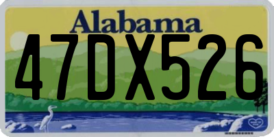 AL license plate 47DX526