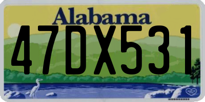 AL license plate 47DX531