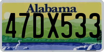 AL license plate 47DX533