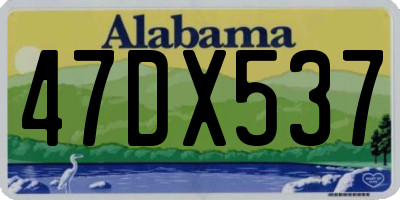 AL license plate 47DX537