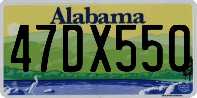 AL license plate 47DX550