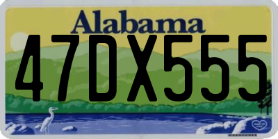 AL license plate 47DX555