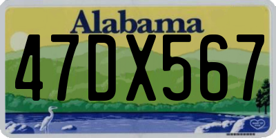 AL license plate 47DX567