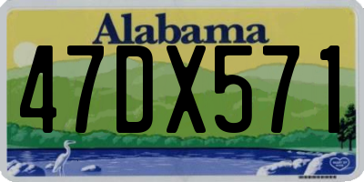 AL license plate 47DX571
