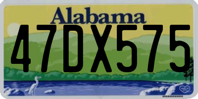 AL license plate 47DX575