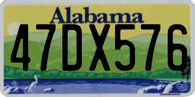 AL license plate 47DX576