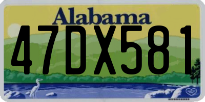 AL license plate 47DX581