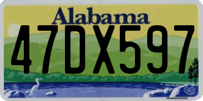 AL license plate 47DX597