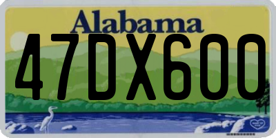AL license plate 47DX600