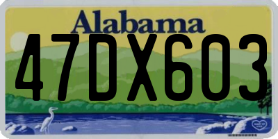 AL license plate 47DX603