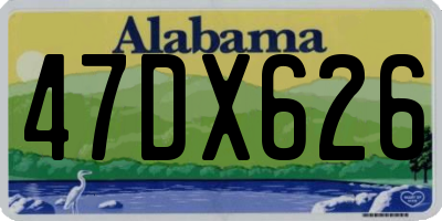 AL license plate 47DX626