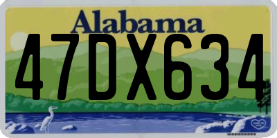 AL license plate 47DX634