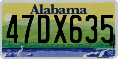 AL license plate 47DX635