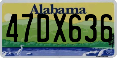AL license plate 47DX636