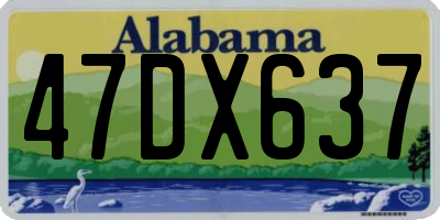 AL license plate 47DX637
