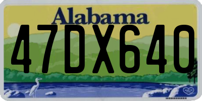 AL license plate 47DX640