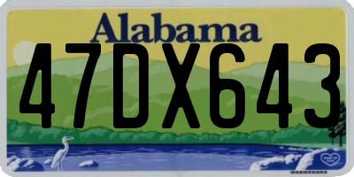 AL license plate 47DX643