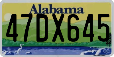AL license plate 47DX645