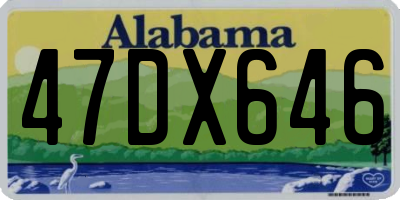 AL license plate 47DX646