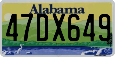 AL license plate 47DX649