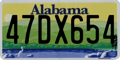 AL license plate 47DX654