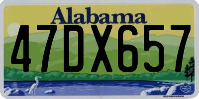 AL license plate 47DX657