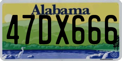 AL license plate 47DX666