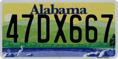 AL license plate 47DX667
